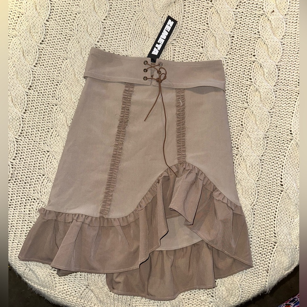 ZEMETA Attic Doll Midi Skirt in Taupe New - Picture 5 of 8